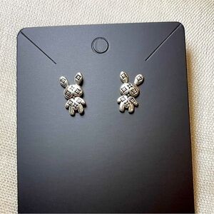 NWOT Silver Tone Bunny Rabbit Stud Earrings